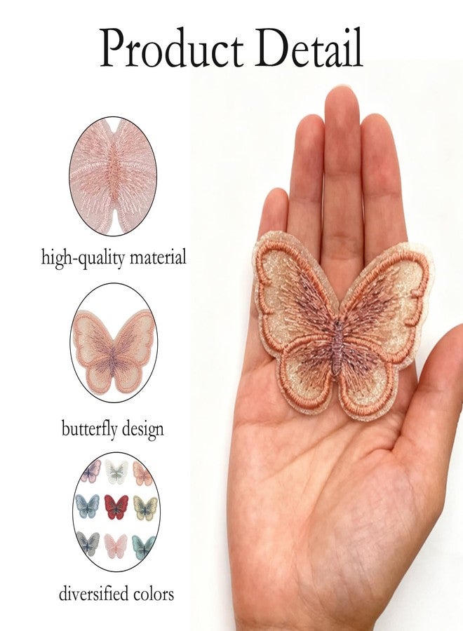 FFZDENA 18 PCS Applique Patches, Embroidered Butterfly Patches for Clothes, DIY Fashion Accessories, 5.5cm and 3.4cm Metallic Thread Embroidery Flower Patches for Blouse, Jackets, Bags - Image 3